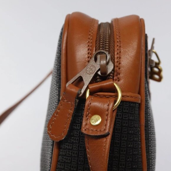 BALLY Shoulder Bag PVC Leather Brown Gold Auth - Picture 8 of 16